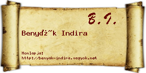 Benyák Indira névjegykártya
